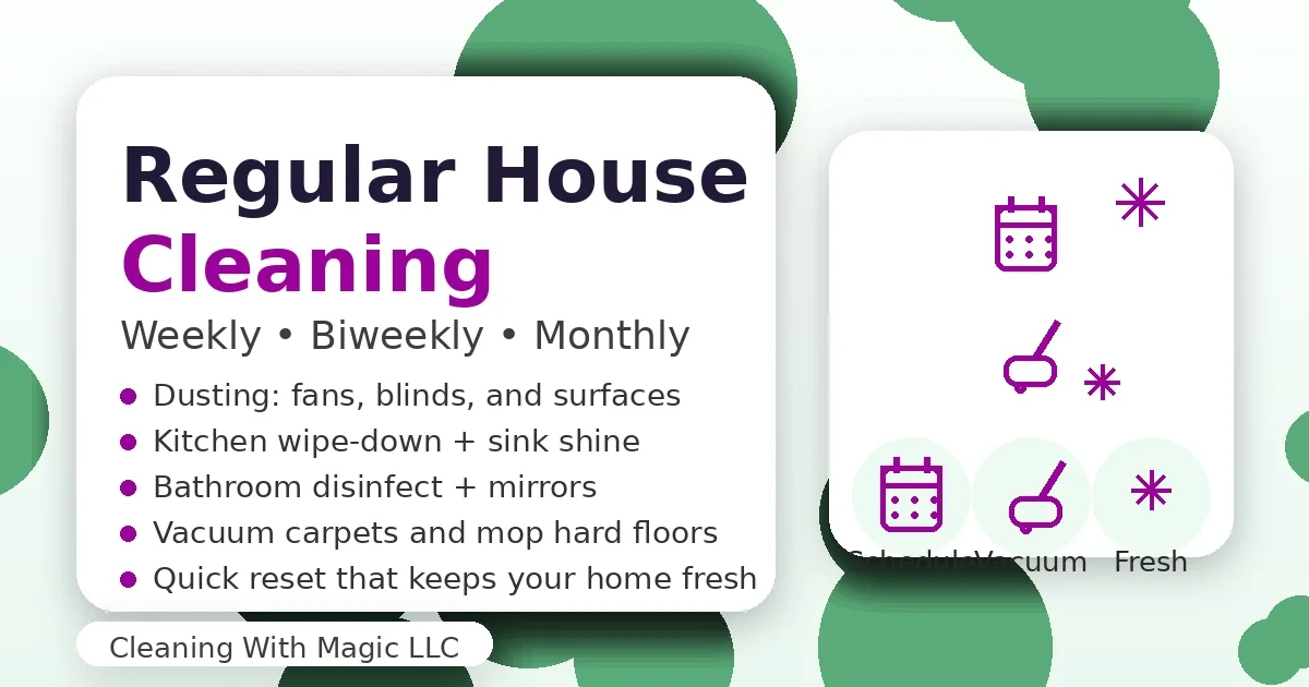 Regular House Cleaning Checklist: Weekly, Biweekly, or Monthly (Colorado Springs Guide)